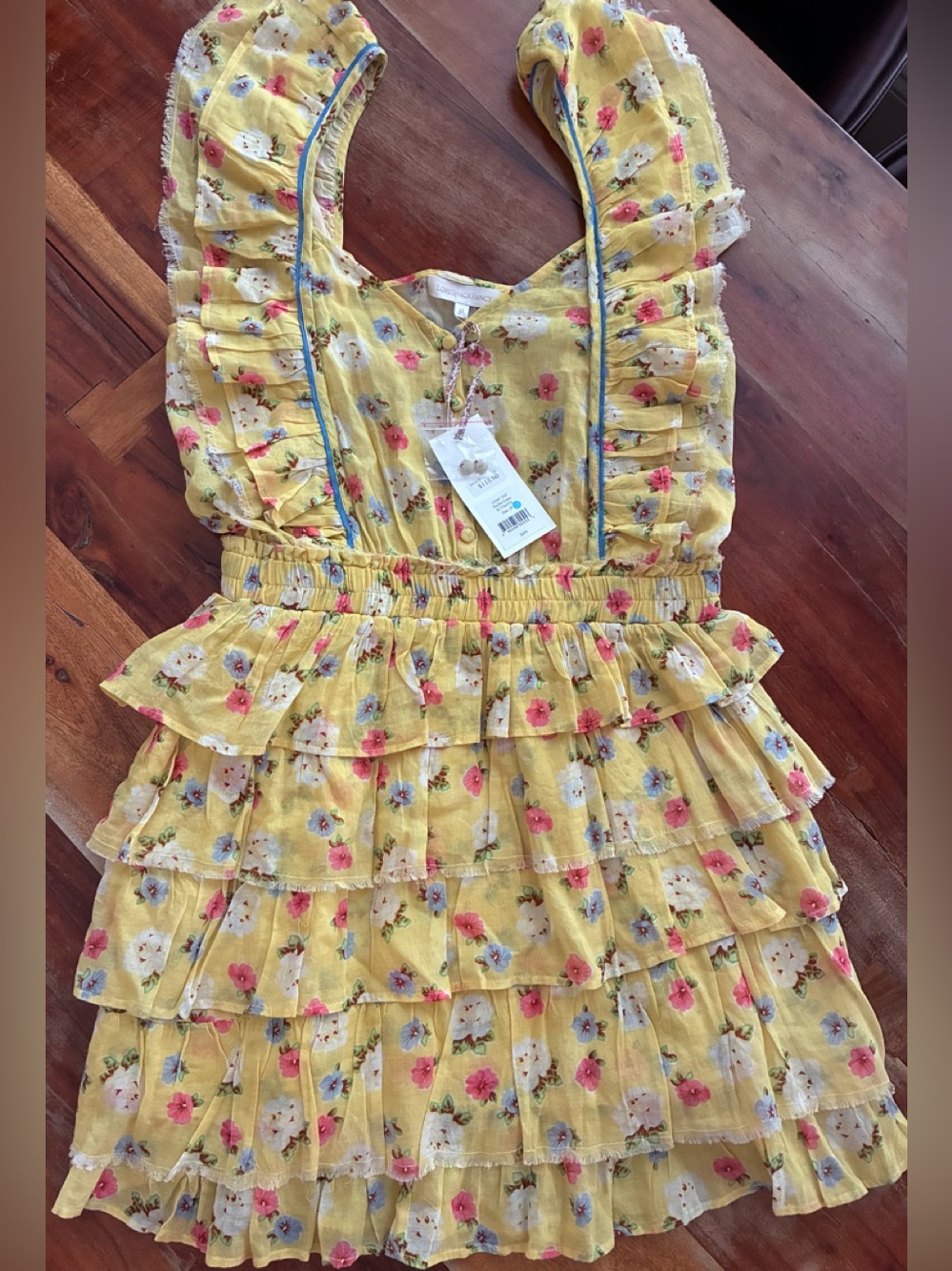 LoveShackFancy Phyllis mini dress in Sunbath size medium NWT